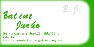 balint jurko business card